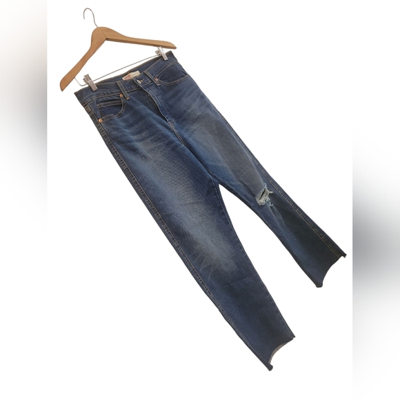 Levi's Strauss Signature HR Distressed Straight Ankle Length Jeans 10 30/ 28 - Picture 2 of 5